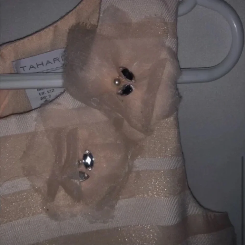 Kid's Tahari Pink Striped Formal Dress - Picture 5 of 10